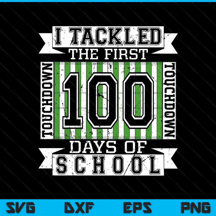 I tackled the first 100 days of school vintage football SVG cut file
