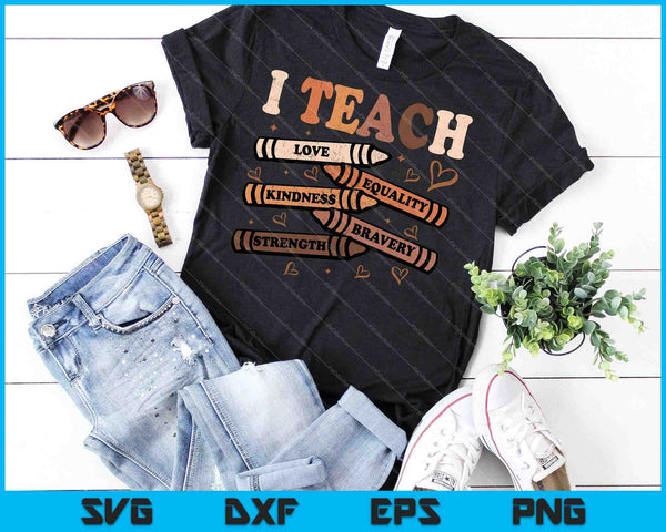 I Teach Black History Month Melanin Afro African Teacher SVG PNG Cutting Printable Files - on a t-shirt