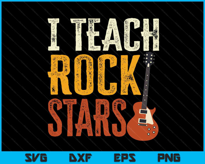 Ik leer Rockstars Band Vibes Leraar Rocks Mijn muziekonderwijs SVG PNG digitale snijbestanden
