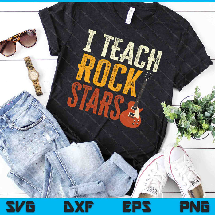 Ik leer Rockstars Band Vibes Leraar Rocks Mijn muziekonderwijs SVG PNG digitale snijbestanden