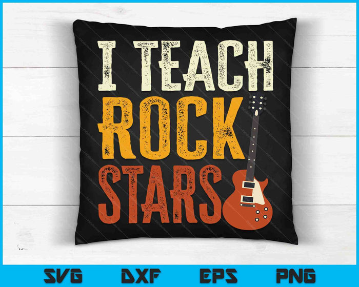 Ik leer Rockstars Band Vibes Leraar Rocks Mijn muziekonderwijs SVG PNG digitale snijbestanden