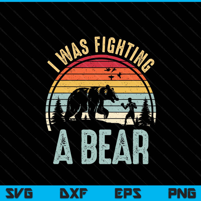 I was fighting a bear injury recovery get well soon SVG cut file