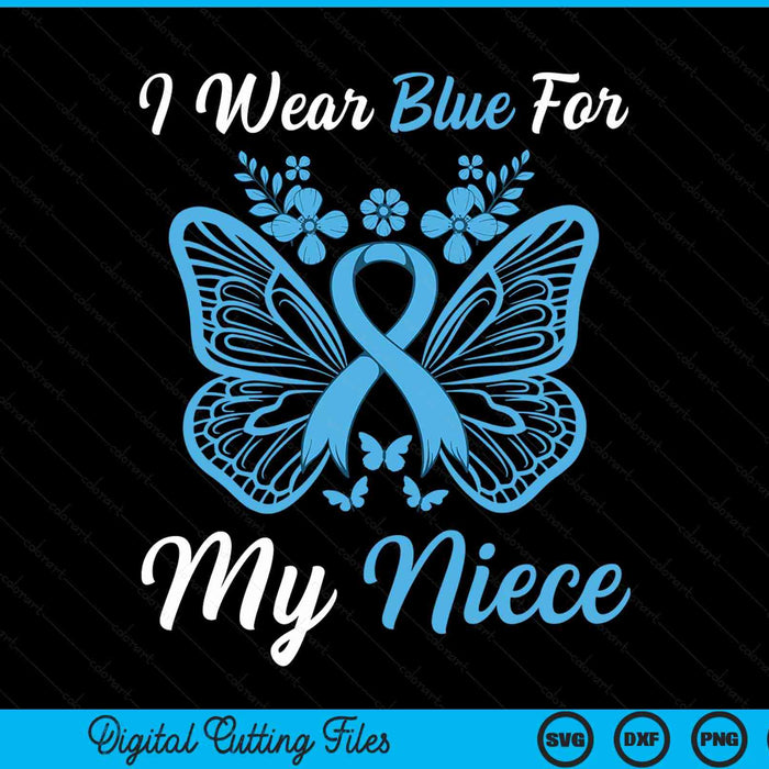 I wear blue for my niece butterfly diabetes awareness SVG cut file