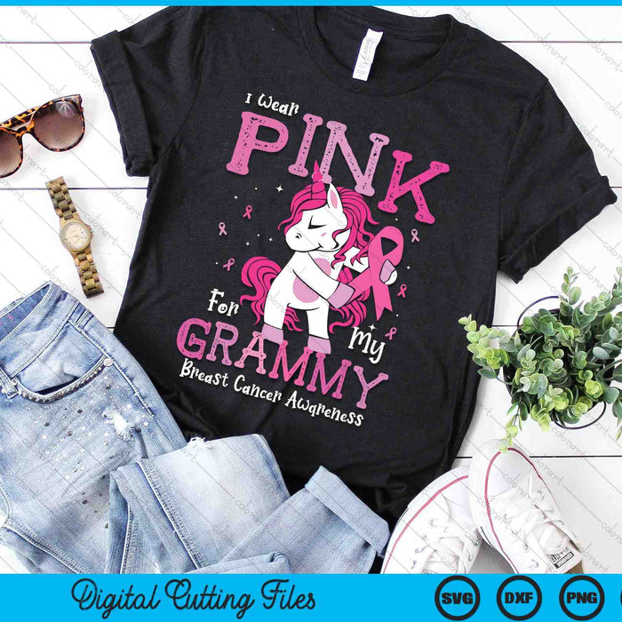 I Wear Pink For My Grammy Breast Cancer Awareness SVG PNG Digital Cutting File