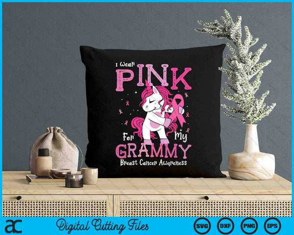 I Wear Pink For My Grammy Breast Cancer Awareness SVG PNG Digital Cutting File