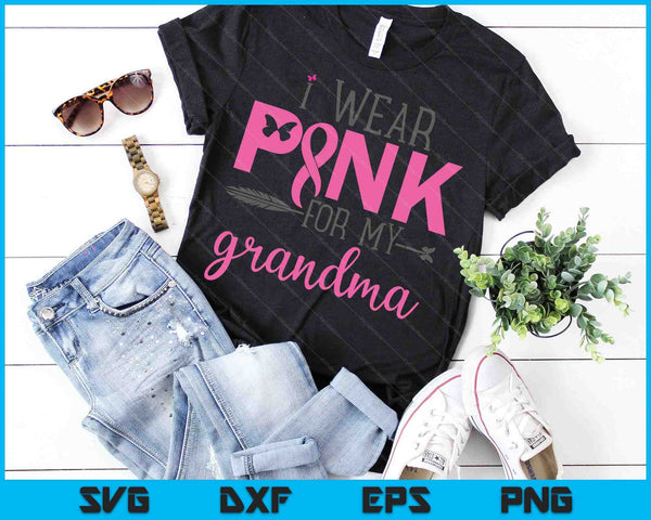 Ik draag roze voor mijn oma SVG PNG snijden afdrukbare bestanden - on a t-shirt