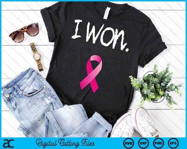 I Won Survivor Breast Cancer Awareness SVG PNG Digital Cutting Files