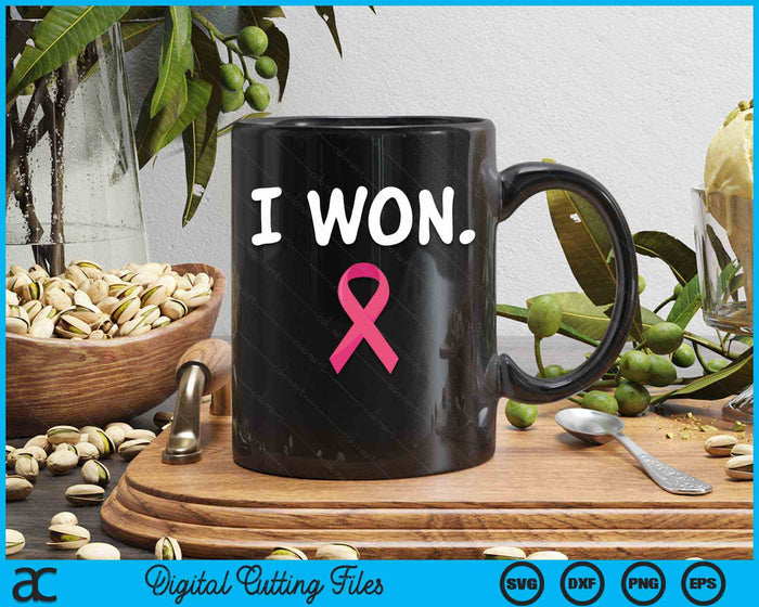 I Won Survivor Breast Cancer Awareness SVG PNG Digital Cutting Files