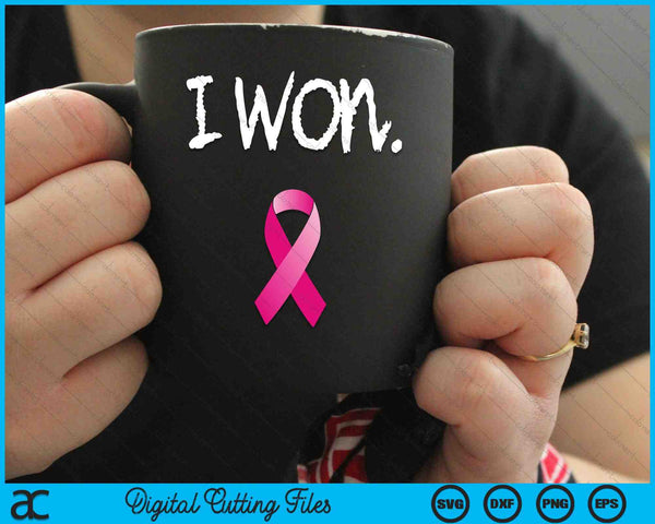 I Won Survivor Breast Cancer Awareness SVG PNG Digital Cutting Files