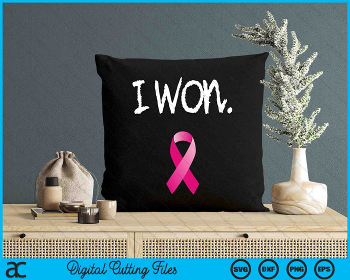 I Won Survivor Breast Cancer Awareness SVG PNG Digital Cutting Files