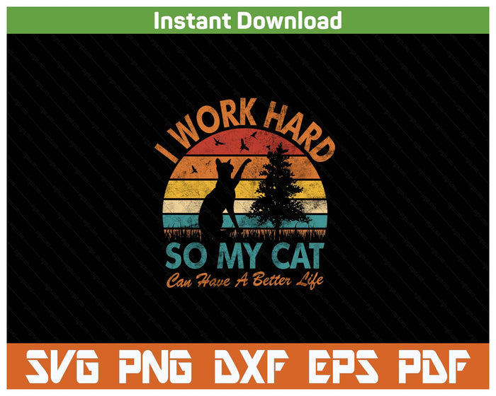 Cat Mom Funny Quote Vintage SVG PNG Cutting Files