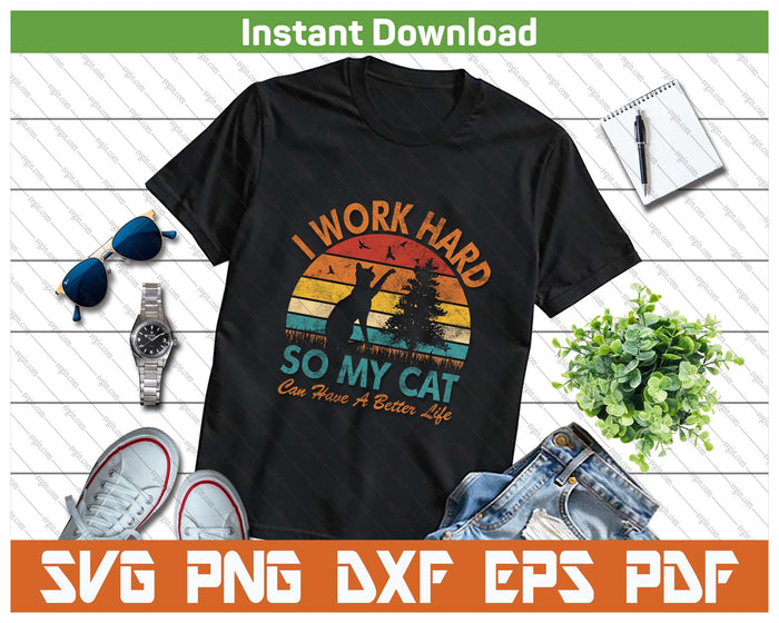 Cat Mom Funny Quote Vintage SVG PNG Cutting Files