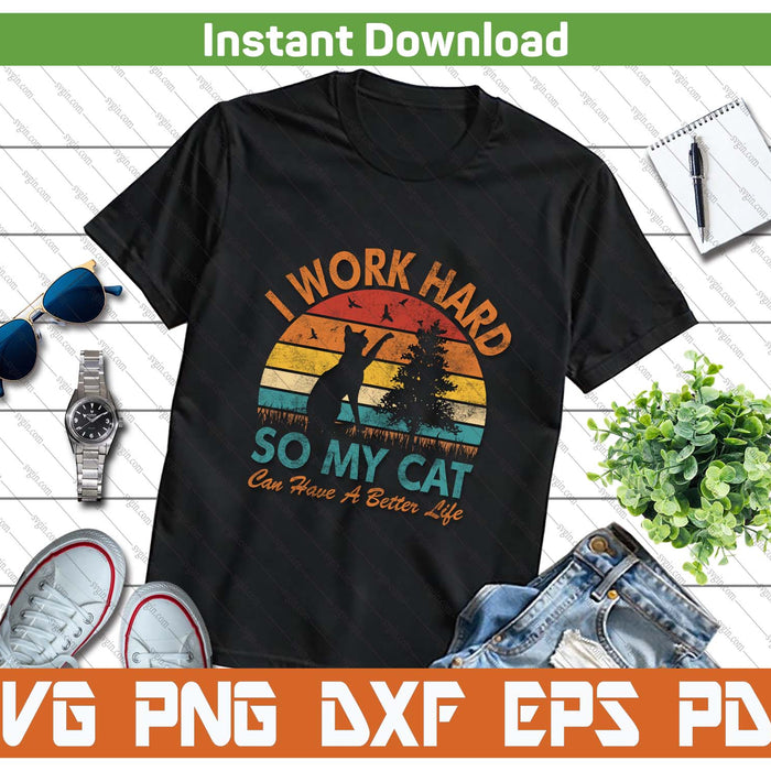 Cat Mom Funny Quote Vintage SVG PNG Cutting Files