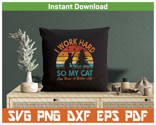 Cat Mom Funny Quote Vintage SVG PNG Cutting Files