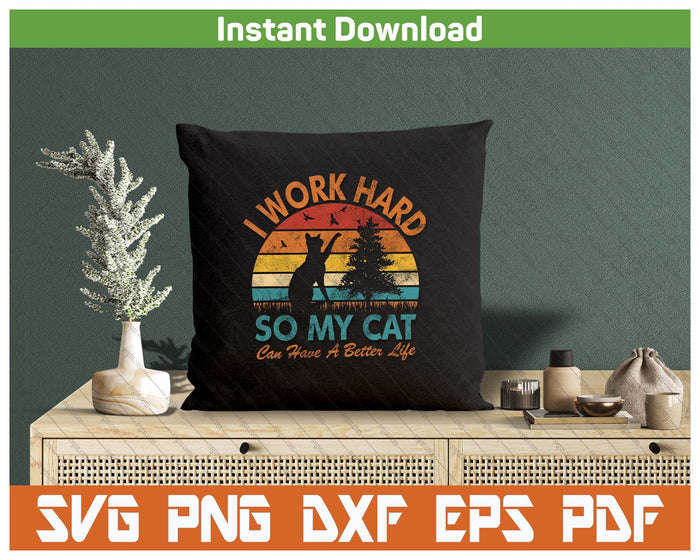 Cat Mom Funny Quote Vintage SVG PNG Cutting Files