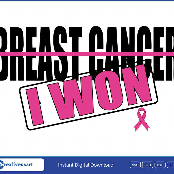 I Won Breast Cancer Survivor Stamp SVG design on a white background