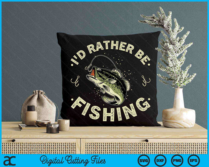 Ik zou liever vissen, vissen, visliefhebbers SVG PNG digitale snijbestanden