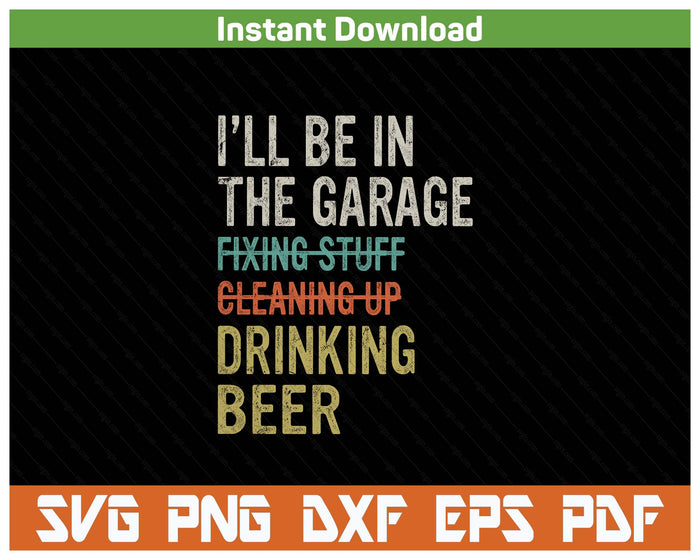 Vintage Mechanic Beer Lover Garage SVG PNG Cutting Files