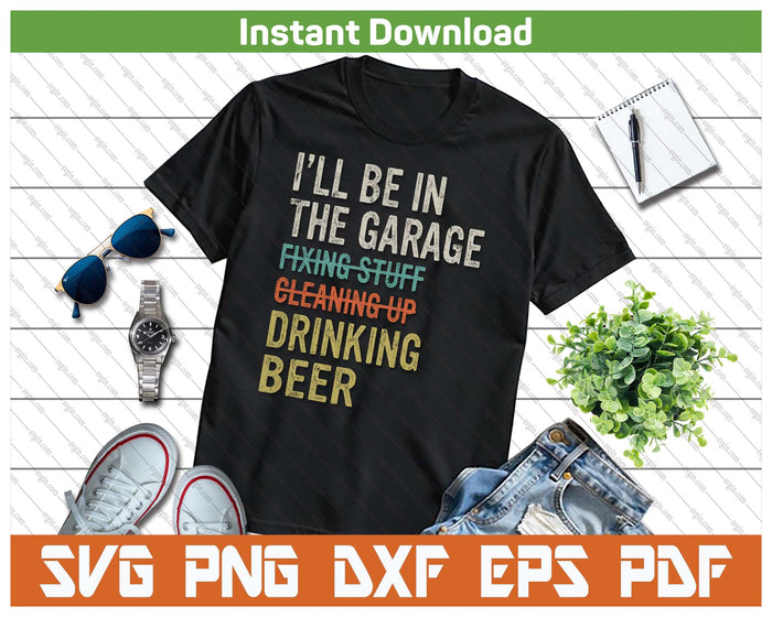 Vintage Mechanic Beer Lover Garage SVG PNG Cutting Files