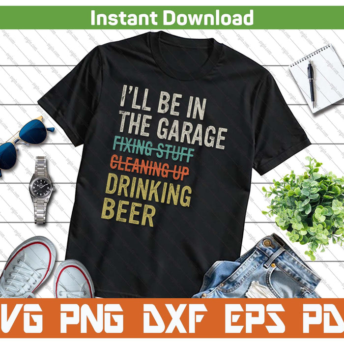 Vintage Mechanic Beer Lover Garage SVG PNG Cutting Files