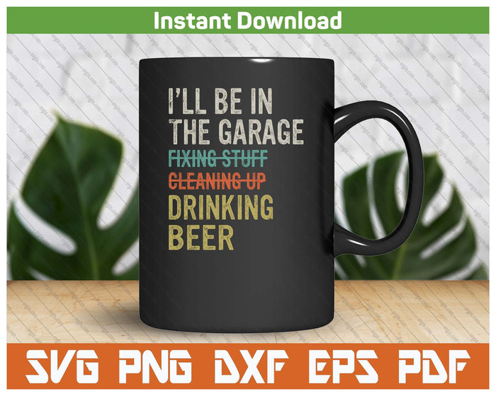 Vintage Mechanic Beer Lover Garage SVG PNG Cutting Files