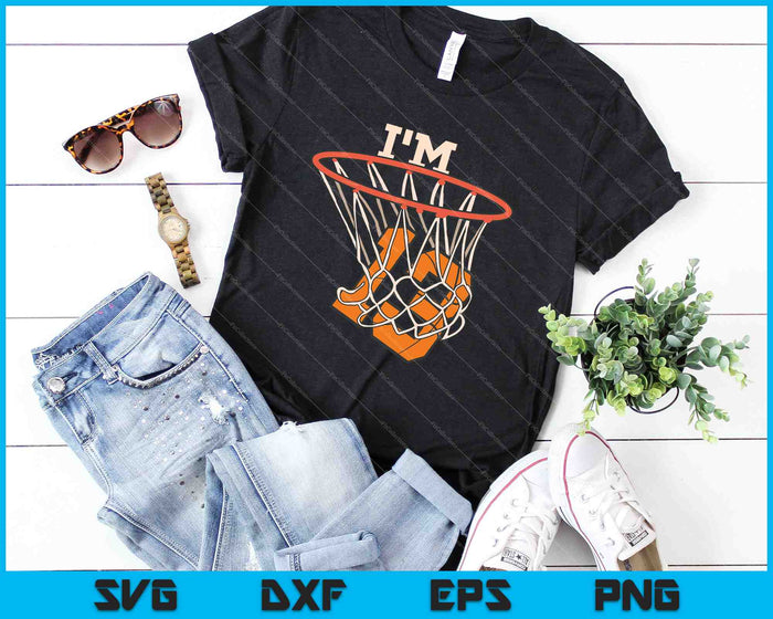 I'm 13 Basketball Theme Birthday Party Celebration SVG PNG Cutting Printable Files