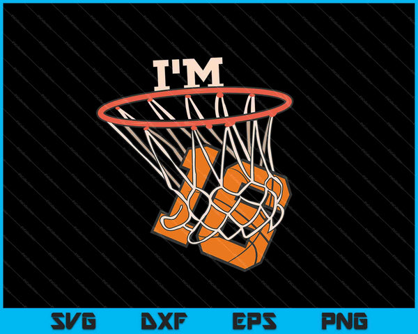 I'm 16 Basketball Theme Birthday Party Celebration SVG PNG Cutting Printable Files