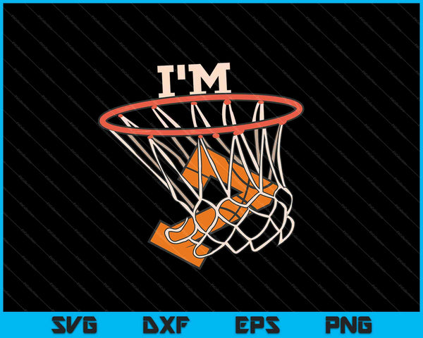 I'm 7 Basketball Theme Birthday Party Celebration SVG PNG Cutting Printable Files