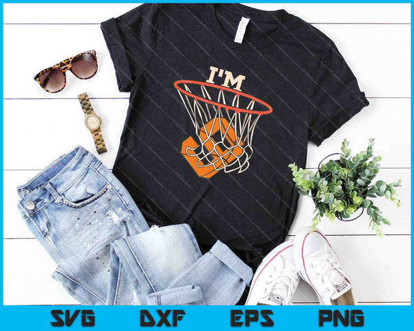 I'm 9 Basketball Theme Birthday Party Celebration SVG PNG Cutting Printable Files - on a t-shirt