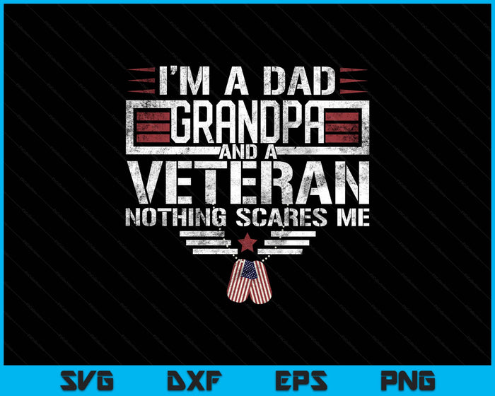 I'm A Dad Grandpa And Veteran Funny Retro Papa Grandpa SVG PNG Digital Printable Files