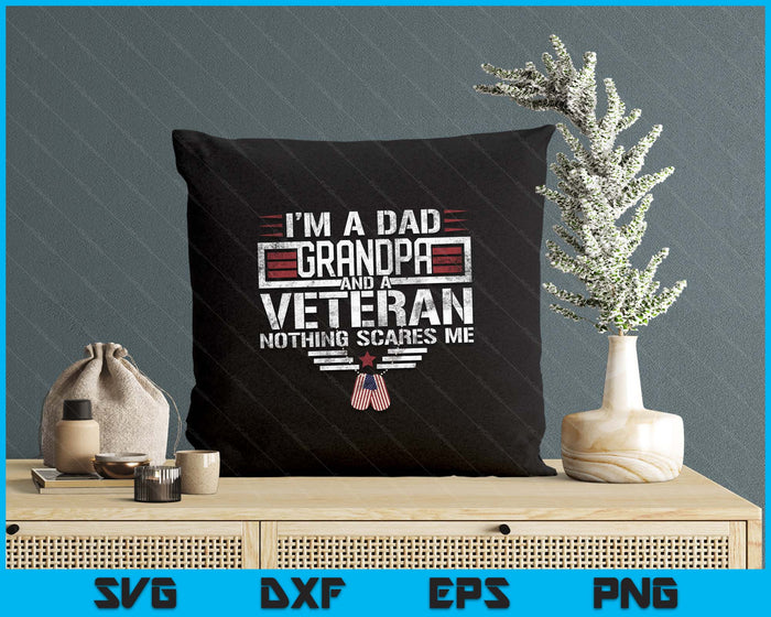 I'm A Dad Grandpa And Veteran Funny Retro Papa Grandpa SVG PNG Digital Printable Files