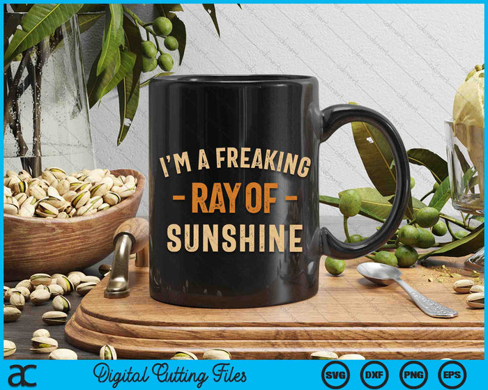 I'm A Freaking Ray Of Sunshine Vintage Sarcastic SVG PNG Digital Cutting Files