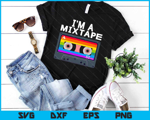 I'm A Mixtape Cassette LGBTQ Non-Binary Flag Genderqueer SVG PNG Digital Printable Files