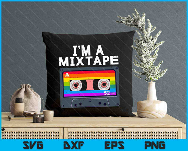 I'm A Mixtape Cassette LGBTQ Non-Binary Flag Genderqueer SVG PNG Digital Printable Files