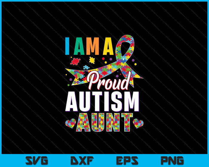 Ik ben een trotse autisme tante Autisme bewustzijn puzzelstuk tante SVG PNG digitale snijbestanden 