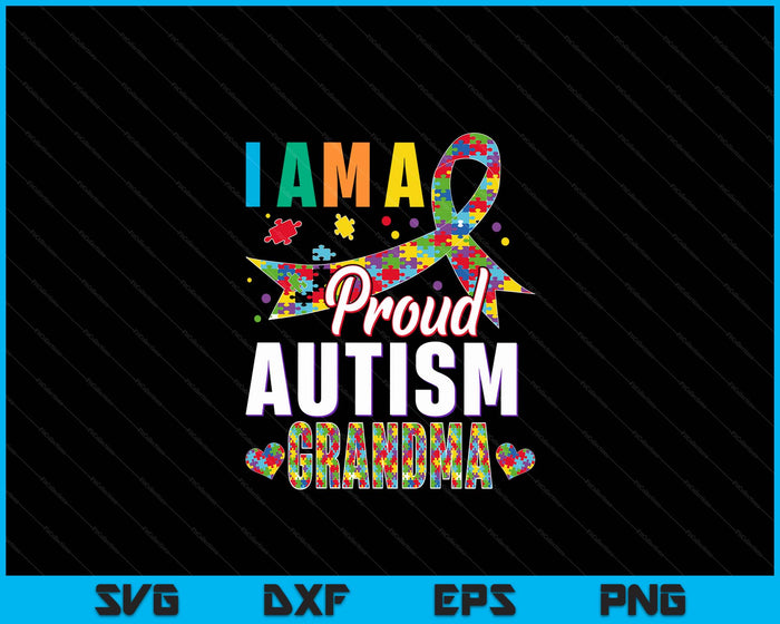 Ik ben een trotse autisme oma bewustzijn puzzelstuk SVG PNG digitale snijbestanden