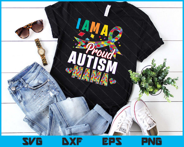 I'm A Proud Autism Mama Awareness Puzzle Piece SVG PNG Digital Cutting Files