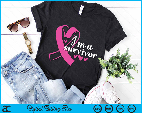 I'm A Survivor - Breast Cancer Awareness SVG PNG Digital Cutting File