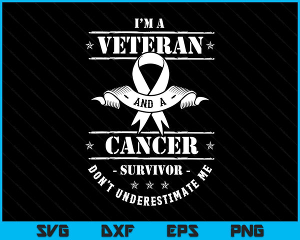 I'm a veteran and a cancer survivor don't underestimate me SVG PNG cut file for Cricut