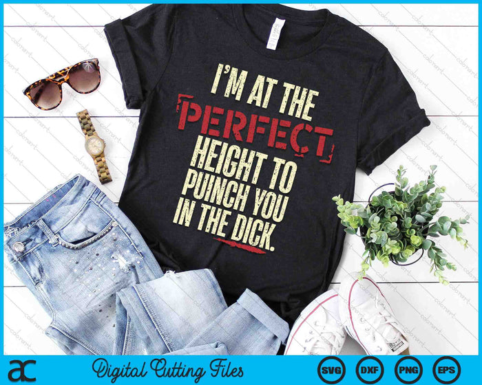 I'm At The Perfect Height To Punch You In The Dick SVG PNG Digital Printable Files