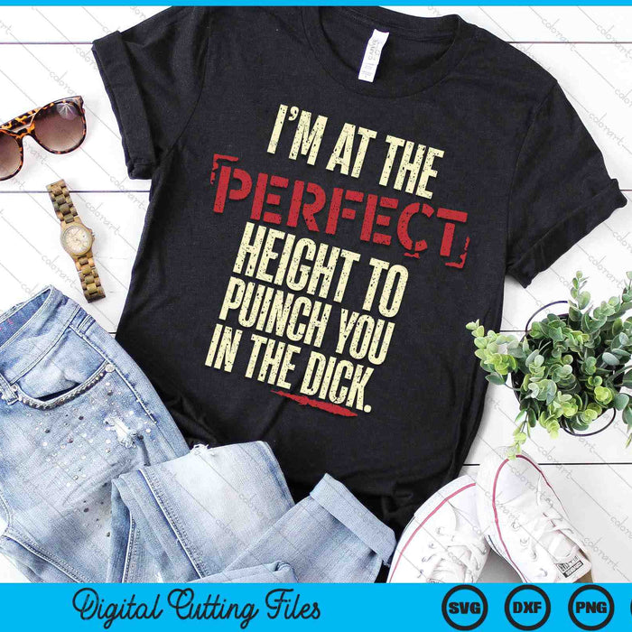 I'm At The Perfect Height To Punch You In The Dick SVG PNG Digital Printable Files