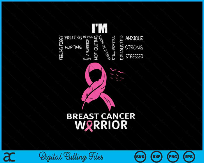 I'm Fine Breast Cancer Warrior Pink Awareness Survivor SVG PNG Digital Cutting File