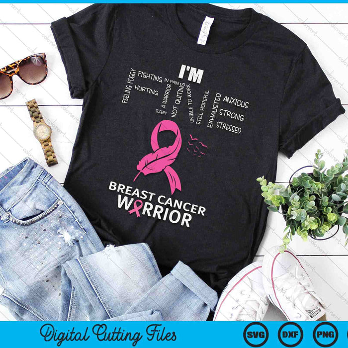 I'm Fine Breast Cancer Warrior Pink Awareness Survivor SVG PNG Digital Cutting File