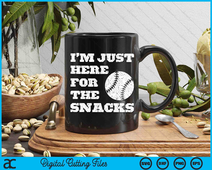 I'm Just Here For The Snacks Cute Vintage Baseball For Kids SVG PNG Digital Cutting Files