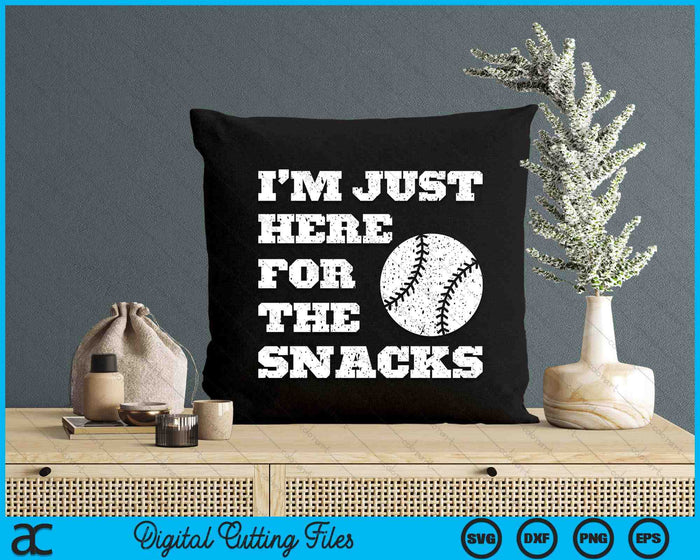 I'm Just Here For The Snacks Cute Vintage Baseball For Kids SVG PNG Digital Cutting Files