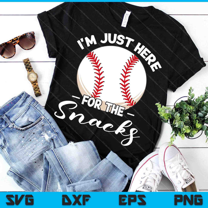 I'm Just Here For The Snacks Funny Fantasy Baseball League SVG PNG Cutting Printable Files