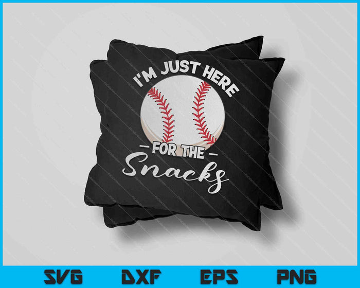 Ik ben hier gewoon voor de snacks Funny Fantasy Baseball League SVG PNG snijden afdrukbare bestanden