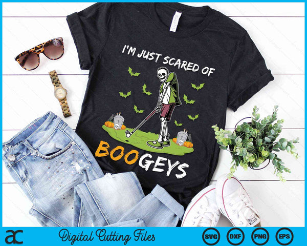 I'm Just Scared Of Bogeys Skeleton Golf Halloween SVG PNG Digital Cutting Files