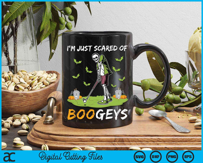 I'm Just Scared Of Bogeys Skeleton Golf Halloween SVG PNG Digital Cutting Files