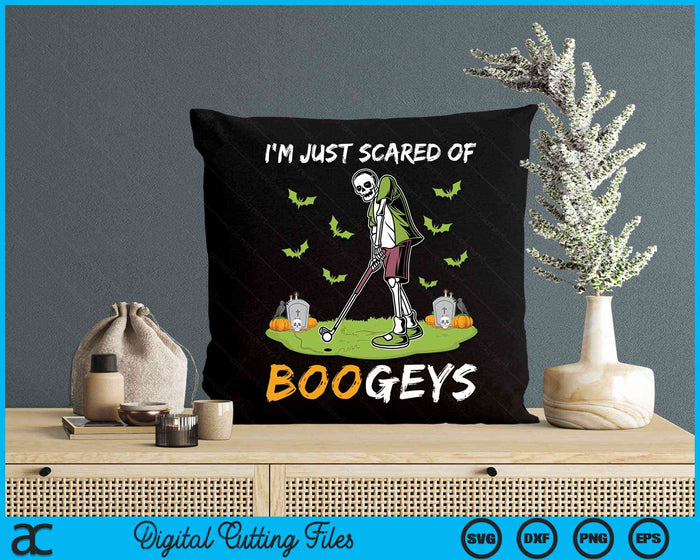 I'm Just Scared Of Bogeys Skeleton Golf Halloween SVG PNG Digital Cutting Files